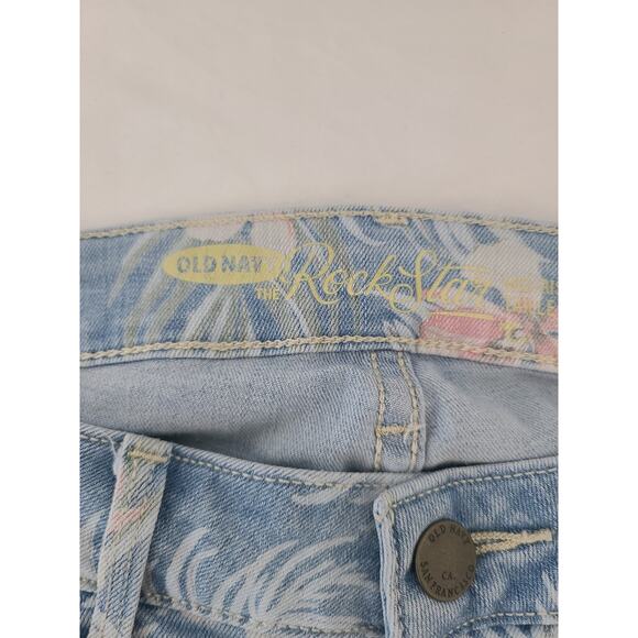Old navy size 2 women's rockstar mid rise floral print skinny jeans - Picture 4 of 10